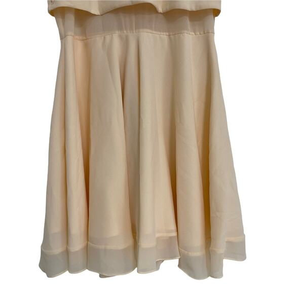 ASOS Sheer & Solid Skater Dress Bridal Wedding Cocktail Cream Feminine Mesh SZ 8 - Picture 3 of 13